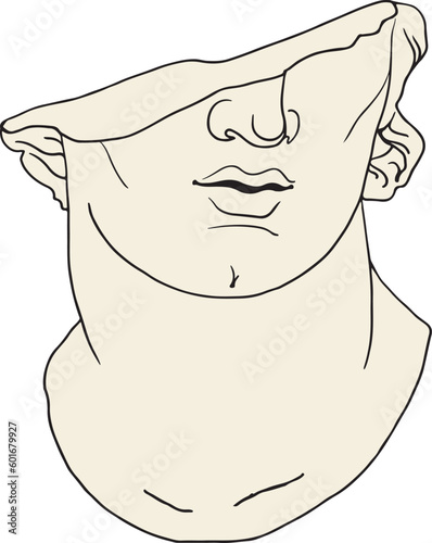 Greek sculpture. Greek statue. Greek sculpture head. Greek sculpture man.