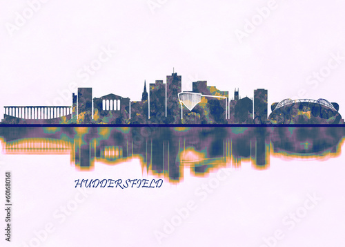 Huddersfield Skyline. Cityscape Skyscraper Buildings Landscape City Background Modern Art Architecture Downtown Abstract Landmarks Travel Business Building View Corporate #601680161