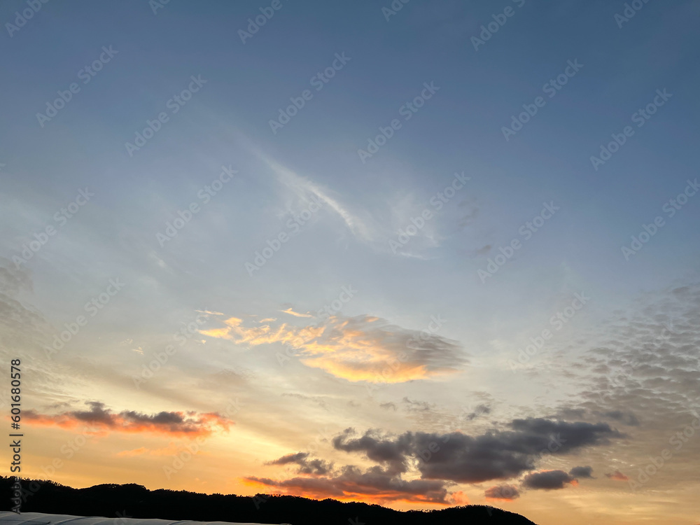 sunset over the clouds
