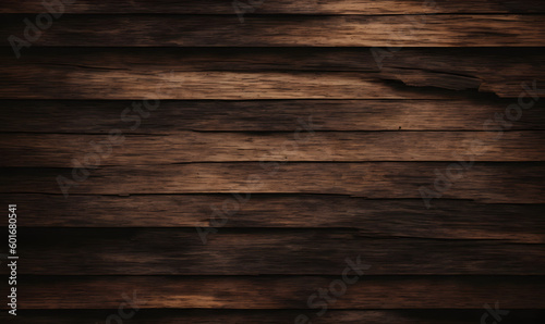 Dark brown wooden plank background  wallpaper. Old grunge dark textured wooden background The surface of the old brown wood texture  top view brown pine wood paneling. Generative AI