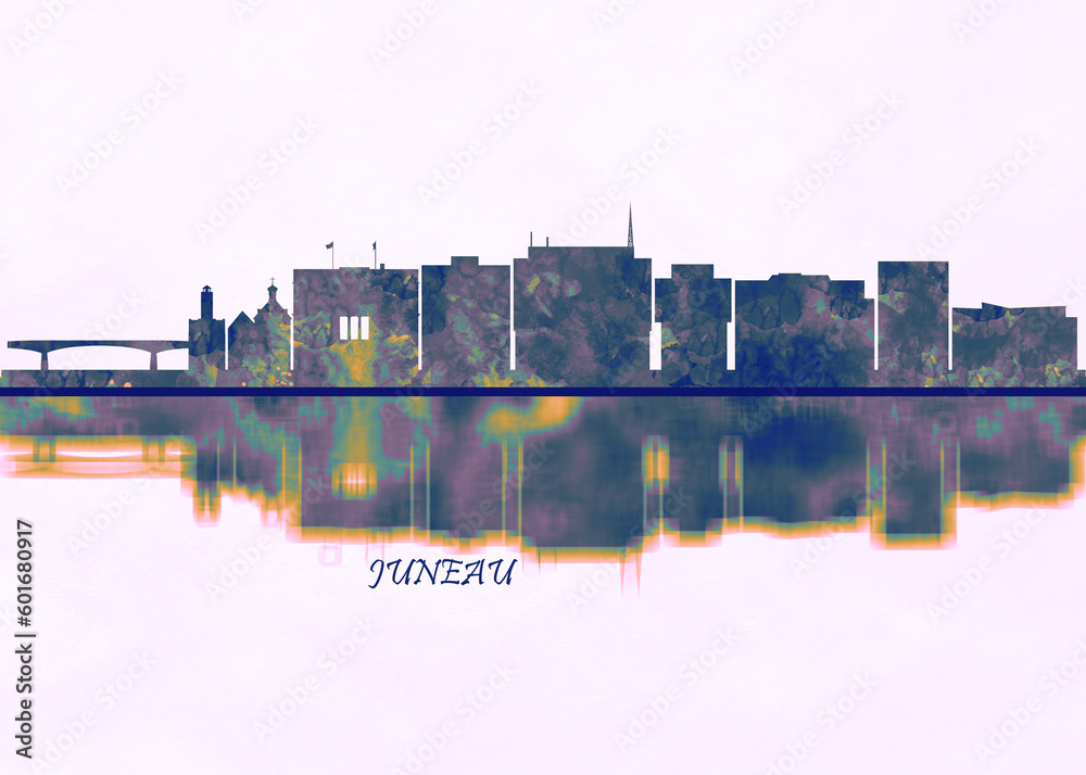 Fototapeta premium Juneau Skyline. Cityscape Skyscraper Buildings Landscape City Background Modern Art Architecture Downtown Abstract Landmarks Travel Business Building View Corporate