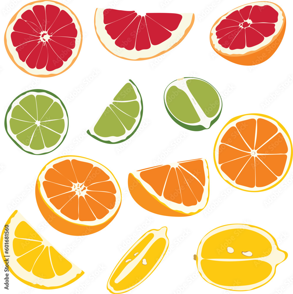 Obraz premium Vector of the Fruit stickers