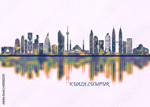 Kuala Lumpur Skyline. Cityscape Skyscraper Buildings Landscape City Background Modern Art Architecture Downtown Abstract Landmarks Travel Business Building View Corporate