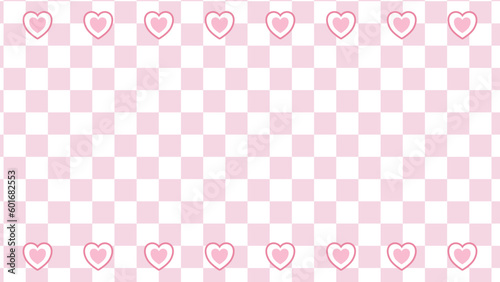 cute heart on checkerboard trendy background, checkers illustration decoration
