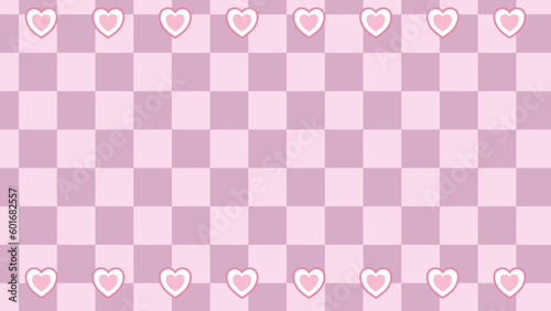 cute heart on checkerboard trendy background, checkers illustration decoration