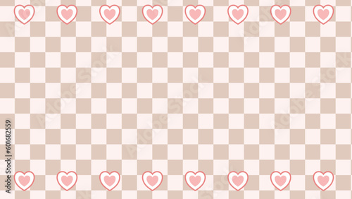 cute heart on checkerboard trendy background, checkers illustration decoration