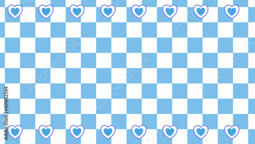 cute heart on checkerboard trendy background, checkers illustration decoration