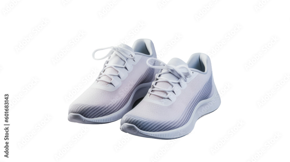 Running shoes isolated on transparent background. Generative AI