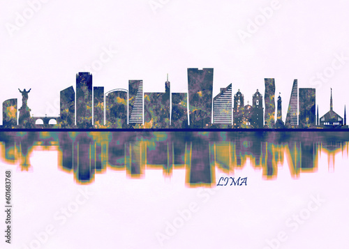 Lima Skyline. Cityscape Skyscraper Buildings Landscape City Background Modern Art Architecture Downtown Abstract Landmarks Travel Business Building View Corporate