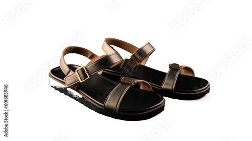 Sandals isolated on transparent background. Generative AI