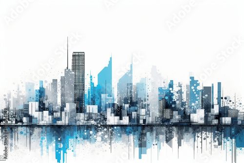 City, background, flat design, horizontal composition, architecture. AI generative