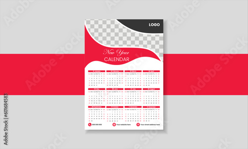 Modern Wall Calendar Design 2024