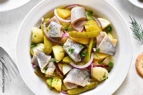 Herring and potato salad photo