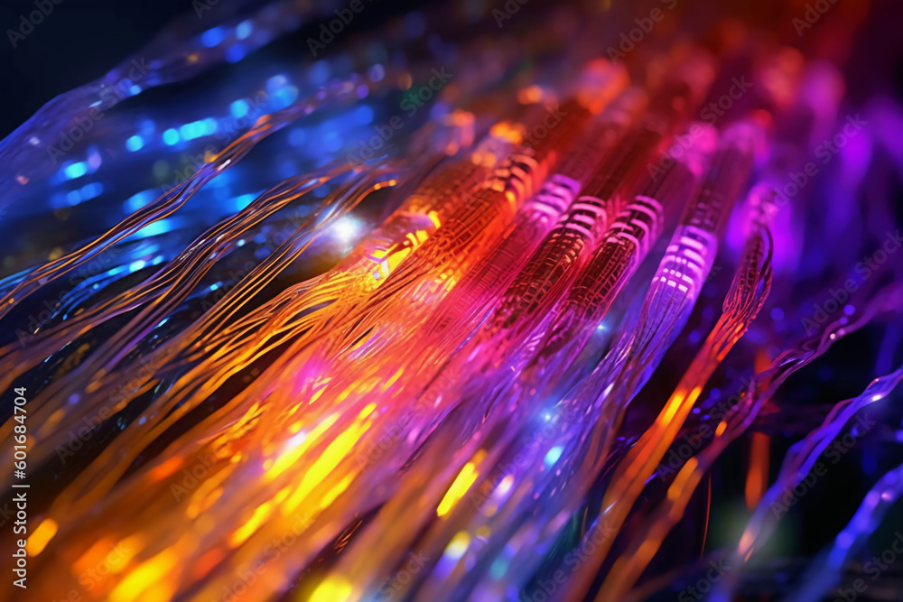 Fiber optic cable internet connection. AI generative