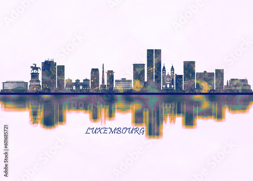 Luxembourg City Skyline. Cityscape Skyscraper Buildings Landscape City Background Modern Art Architecture Downtown Abstract Landmarks Travel Business Building View Corporate