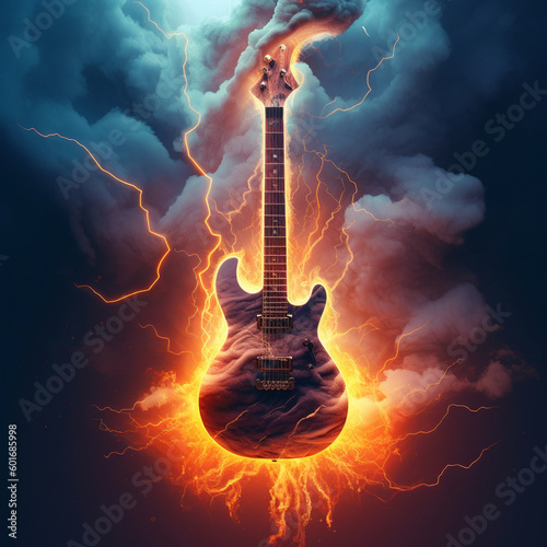 guitar in fire