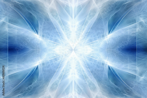 Lazer light fractals  blue and white. AI generative