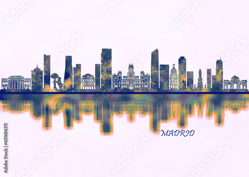 Madrid Spain. Cityscape Skyscraper Buildings Landscape City Background Modern Art Architecture Downtown Abstract Landmarks Travel Business Building View Corporate