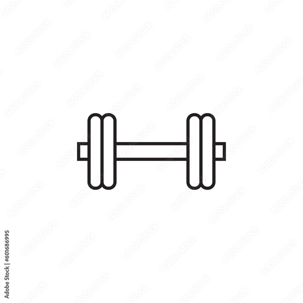 Dumbbell line set icon, sports logo vector Dumbbell line set icon, sports logo vector