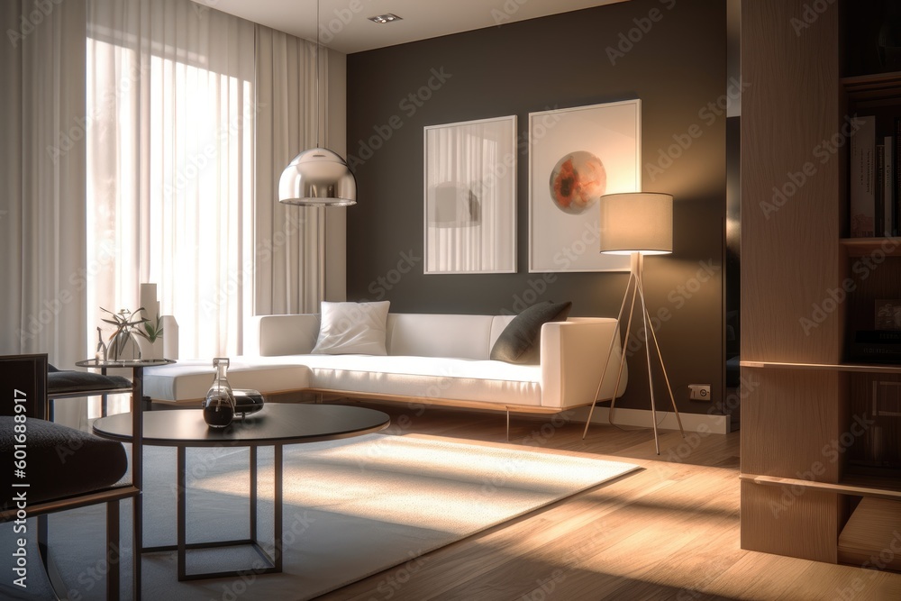 Fototapeta premium modern and minimalistic living room
