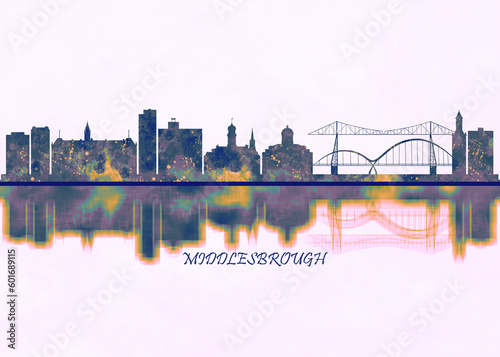 Middlesbrough Skyline. Cityscape Skyscraper Buildings Landscape City Background Modern Art Architecture Downtown Abstract Landmarks Travel Business Building View Corporate #601689115