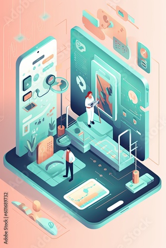 Medical and nurse Technological Illustrations