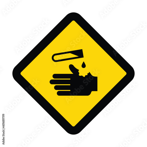 danger corrosive or acid sign, vector illustration 