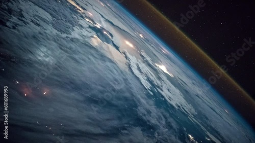 Beautiful Planet Earth seen from space in real time. View from International Space Station. Public Domain images from Nasa	