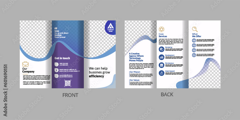 Φωτογραφία trifold two side, company brochure template