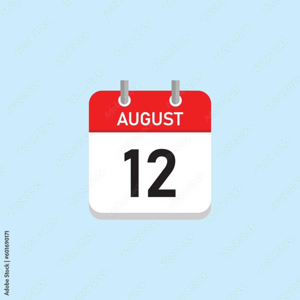 august 12 Concept Design. Vector Illustration.