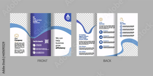 trifold two side, company brochure template