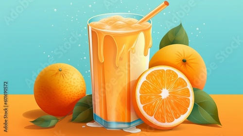 Sok pomarańczowy, 2d illustration