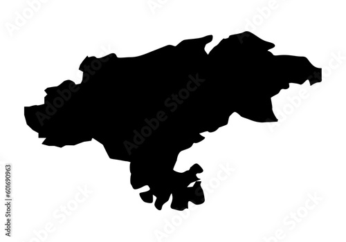 Icono del mapa de la provincia de Cantabria en negro,  España