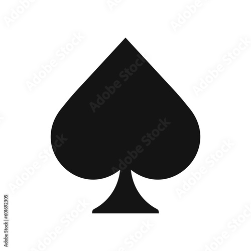 Black Spades Playing Cards Symbol Isolated Vector Illustration