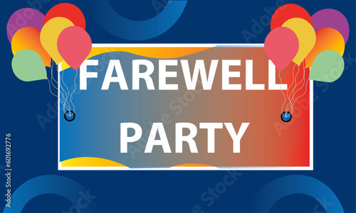 Farewell Party Banner with Balloons and Gradient