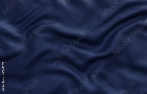 Navy blue fabric texture background, 3d Rendering