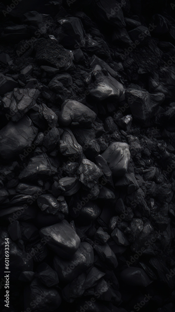A close-up of a black rock texture forms a backdrop of this image. The surface, reminiscent of vintage slate or basalt, adds a natural and rustic element to the design. Stone wallpaper. Generative AI. A close-up of a black rock texture forms a backdrop of this image. The surface, reminiscent of vintage slate or basalt, adds a natural and rustic element to the design. Stone wallpaper. Generative AI.