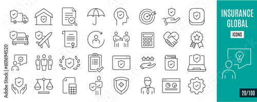 Best collection insurance line icons. Real Estate, business,... 