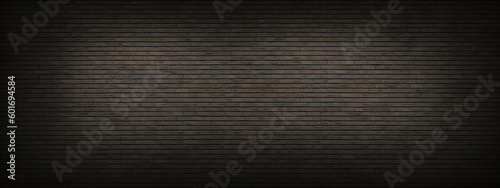 Black brick background texture seamless pattern. Seamless brick masonry. Black brick wall seamless illustration background. Generative AI