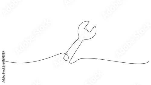 Spanners icon line continuous drawing. vector illustration