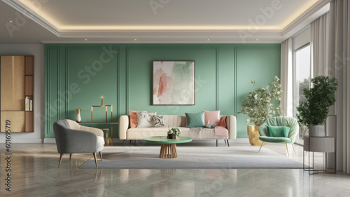 modern living room with fireplace