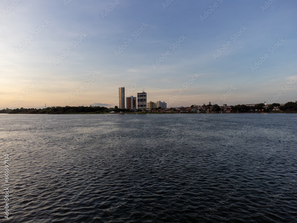 Fototapeta premium sunset over the river