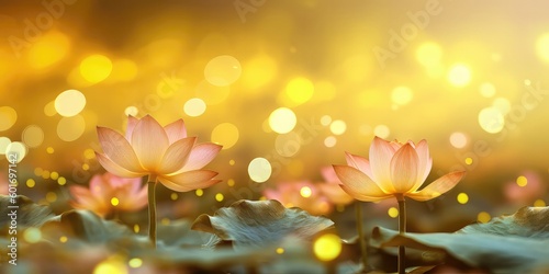 vesak day budha purnima, pink lotus flower with generative ai