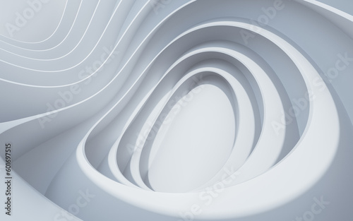 Abstract white curve geometry background, 3d rendering. © Vink Fan