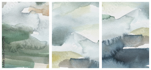 Fotografía Three abstract watercolor backgrounds