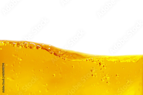 close up of beer bubbles