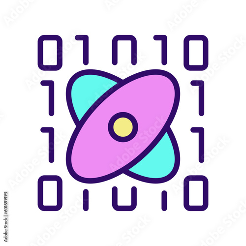 Data mining in science RGB color pixel perfect icon. Computer science and statistics. Information processing. Isolated vector illustration. Simple filled line drawing. Editable stroke. Arial font used