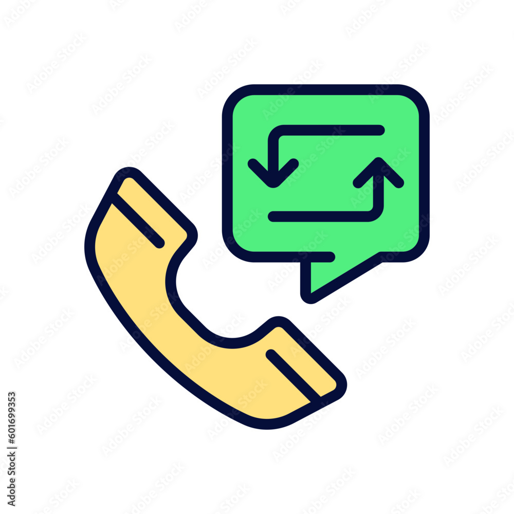 Call back option pixel perfect RGB color icon. Interactive voice system. Automatic calling. Call center. Isolated vector illustration. Simple filled line drawing. Editable stroke. Arial font used