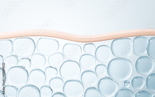 Fototapeta Naklejka Na Ścianę i Meble -  Transparent skin cell, 3d rendering.