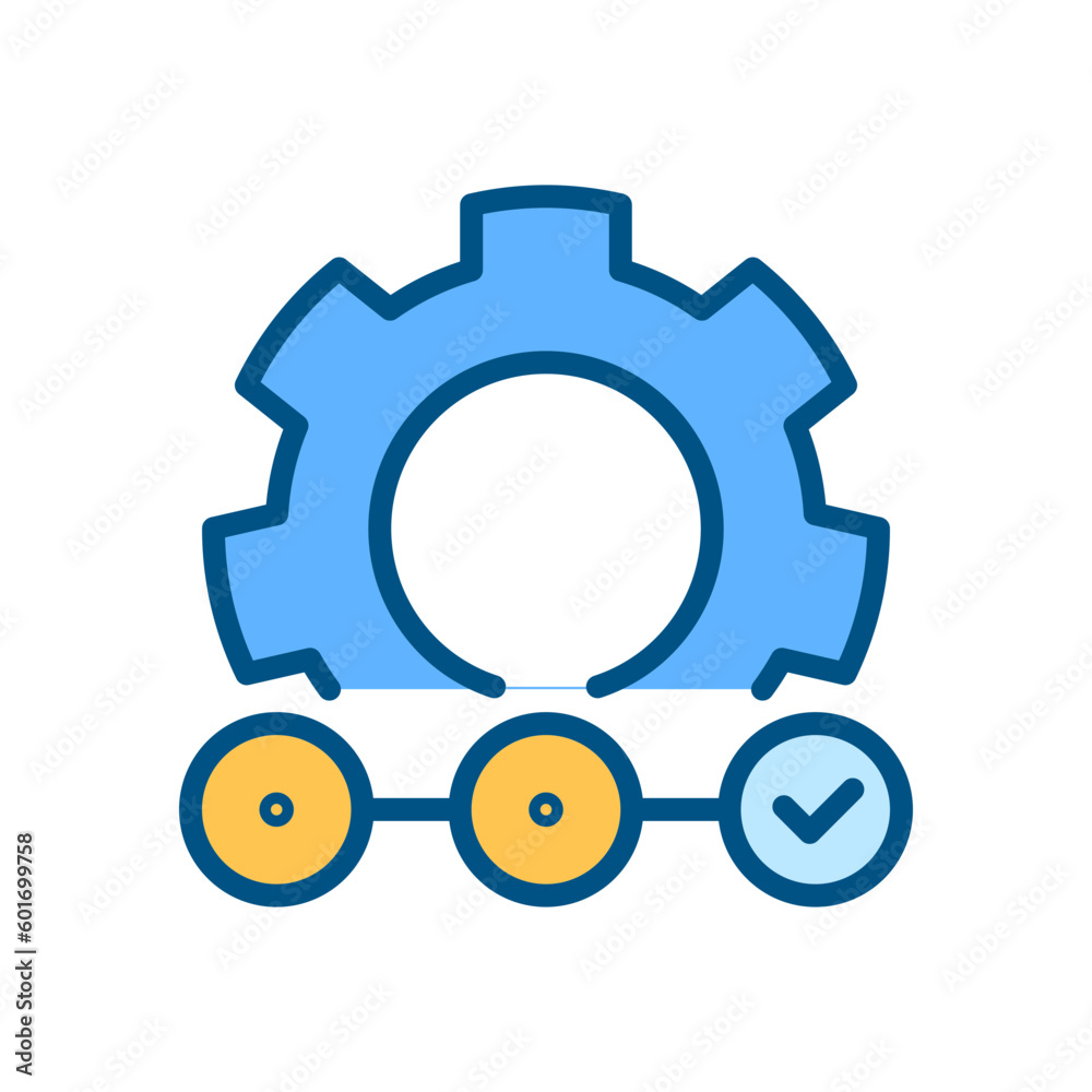 Supply chain pixel perfect RGB color icon. Delivering goods. Logistics management. Products transportation. Isolated vector illustration. Simple filled line drawing. Editable stroke. Arial font used Supply chain pixel perfect RGB color icon. Delivering goods. Logistics management. Products transportation. Isolated vector illustration. Simple filled line drawing. Editable stroke. Arial font used